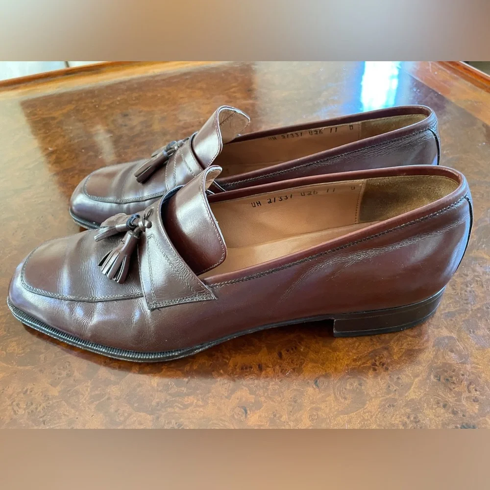 Salvatore Ferragamo Made in Italy Leather Tassel Loafer in Brown Size‎ 11 D